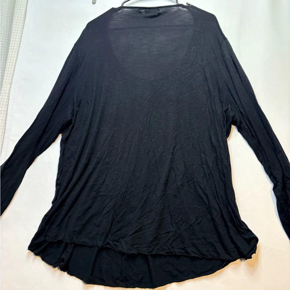 Style & Co. plus size 2x Henley Black Long Sleeve tunic top - Picture 2 of 5